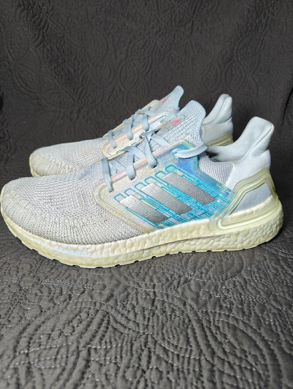 Adidas UltraBoost 20 Iridescent Cage Sky Tint Running Shoes Sneakers Womens Sz 8